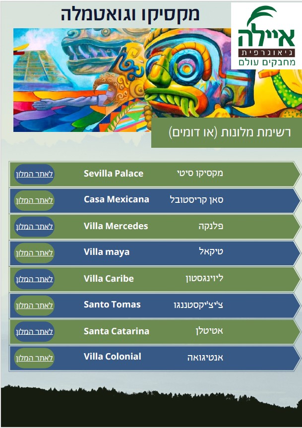 מלונות בטיול למקסיקו וגוואטמלה